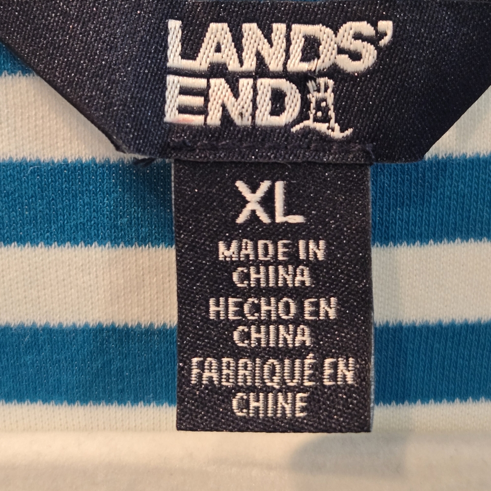 Land's End Pima Cotton Boat Neck 3/4 Sleeve Top - Picture 3 of 7